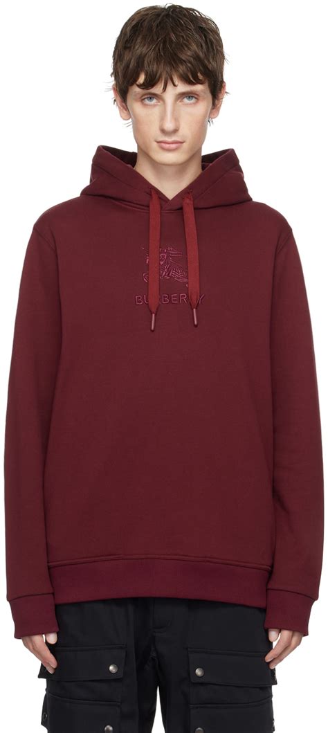 burberry hoodie burgundy